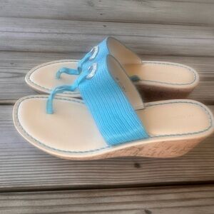 Liz Claiborne Light Blue Wedge Sandals